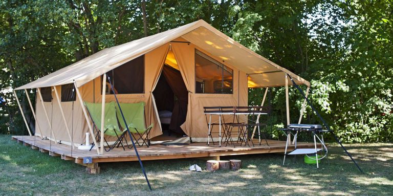 Camping Huttopia Landes Sud lodgetenten huren 768x383