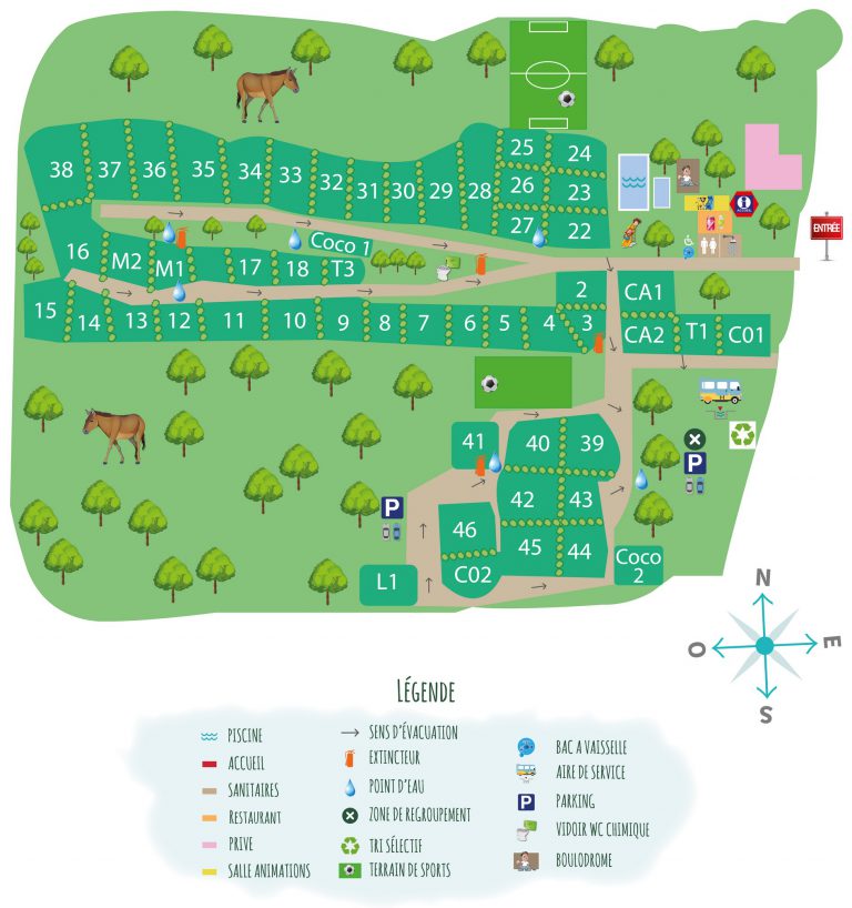Camping Chez Gendron plattegrond 768x818